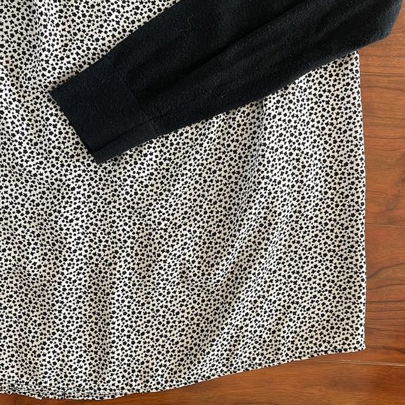 Loft Black Light Long Sleeve Sweater Sheer Star Cheetah Print Back Blouse - Picture 10 of 11